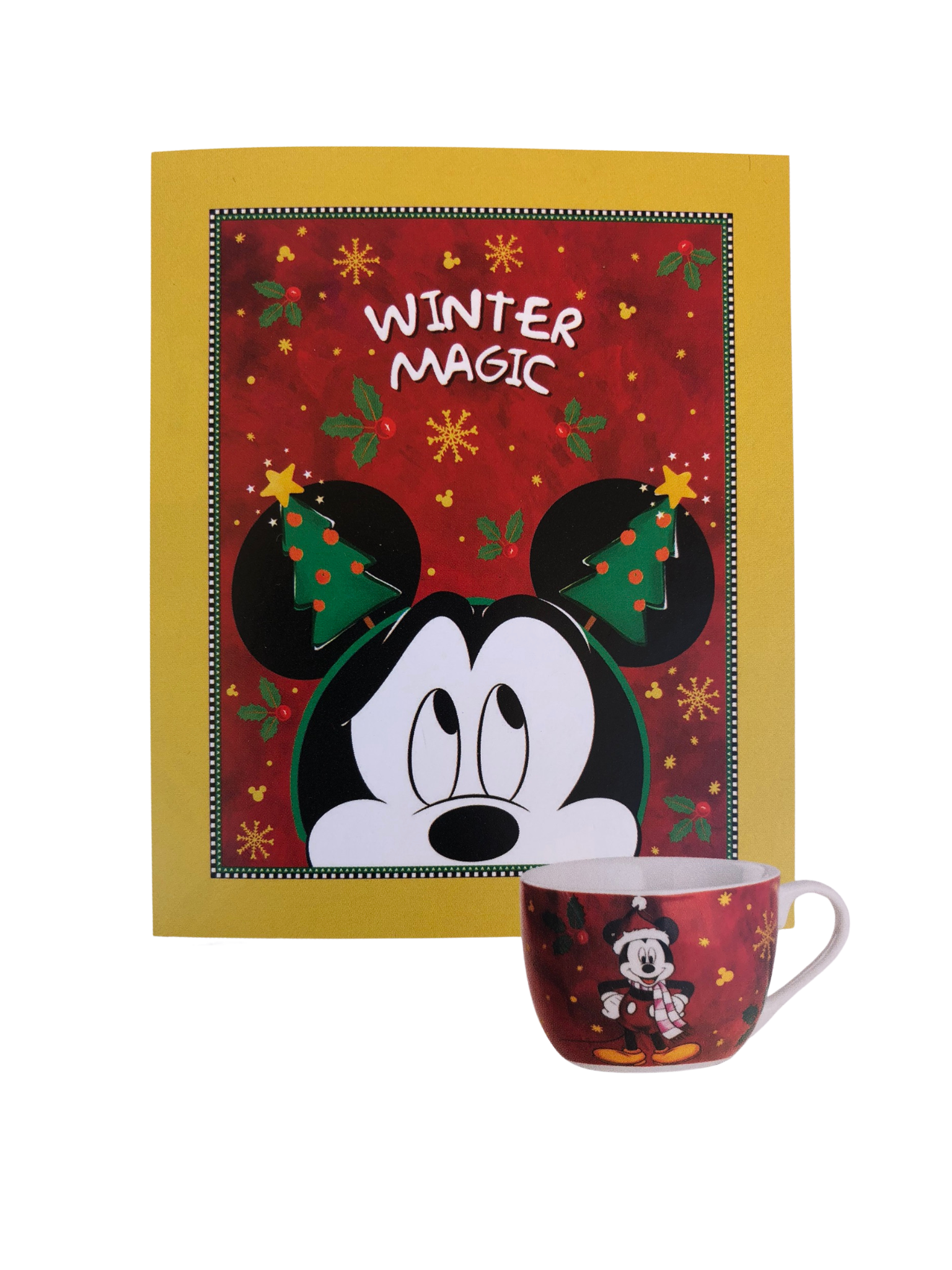 Plaid con tazza colazione. Mickey Mouse. Winter Magic. Collezione EGAN