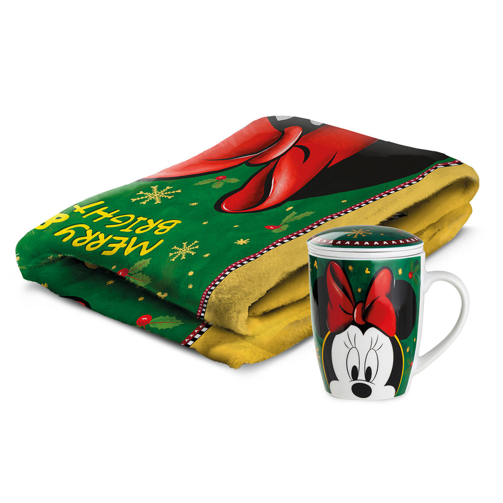 Plaid con tazza colazione. Minnie Mouse. Winter Magic. Collezione EGAN